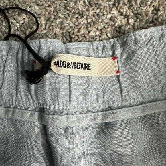 Zadig & Voltaire Pixels Linen Regular Fit Drawstring Pants 36 XS Blue luxury - Picture 11 of 16